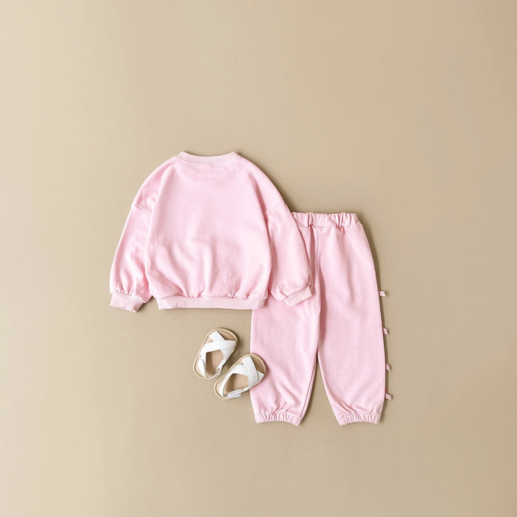 Baby Girl Clothes Toddler Sets Cotton Love Sweatshirt Long Sleeve Top+Bow Pants Spring Newborn Kids Clothing Infant Outfit Suits