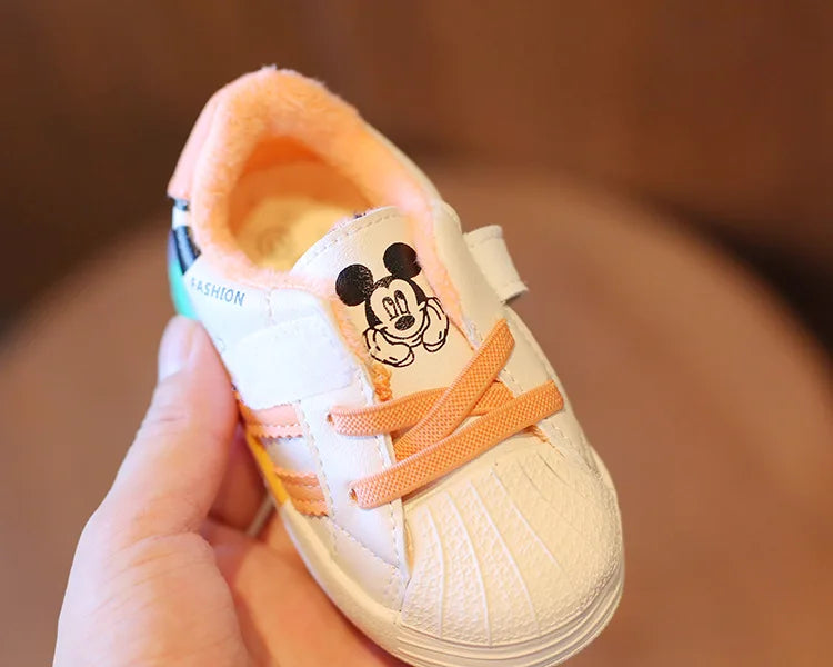 Mickey Minnie Zapatos casuales para niños niñas Zapatillas deportivas transpirables y suaves para bebés Calzado deportivo al aire libre para niños pequeños Primavera