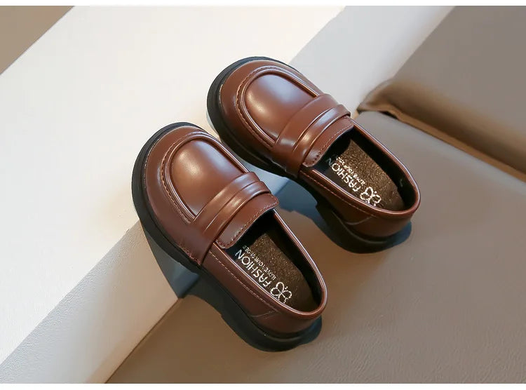 Children Leather Shoes for Boys Girls Kids Loafers Slip-on School Flats Casual Sneakers for Wedding Formal Occasions Party 23-35