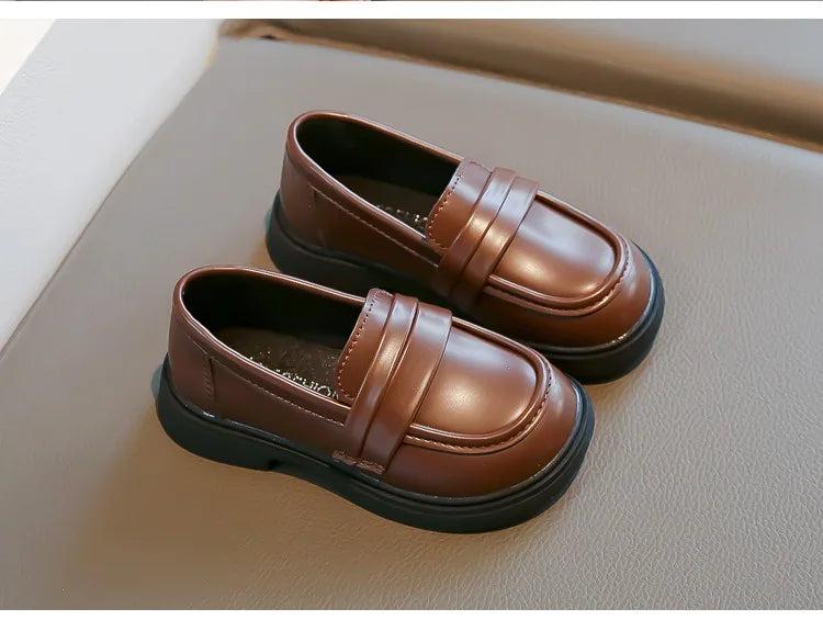 Children Leather Shoes for Boys Girls Kids Loafers Slip-on School Flats Casual Sneakers for Wedding Formal Occasions Party 23-35
