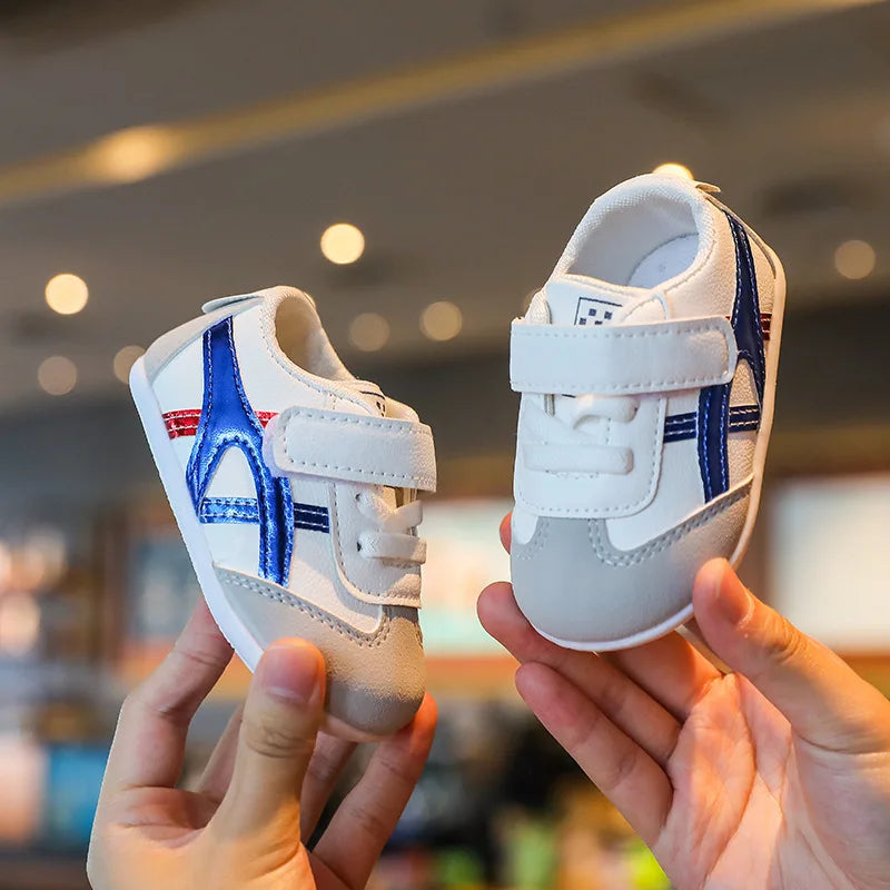 0 a 18 meses Zapatos para bebés y niñas pequeñas, zapatillas para bebés, recién nacidos, suela blanda, primeros pasos antideslizantes, moda