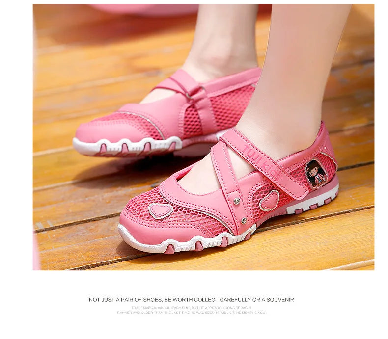 2024 New Summer High Quality Non-slip Children Shoes Girls Fashion Sandals Cartoon Princess Sandals Kids Flat
