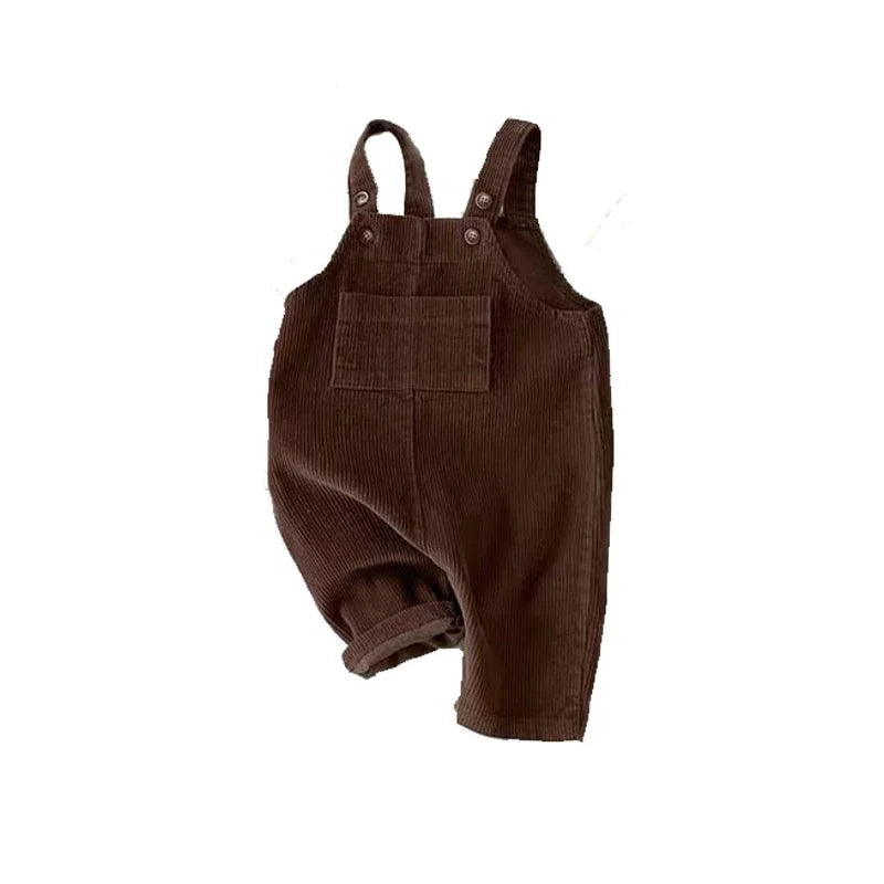 Herbst Winter Kleinkind Baby Jungen Mädchen Einfarbig Cord Latzhose Strampler Kinder Overall Kleidung
