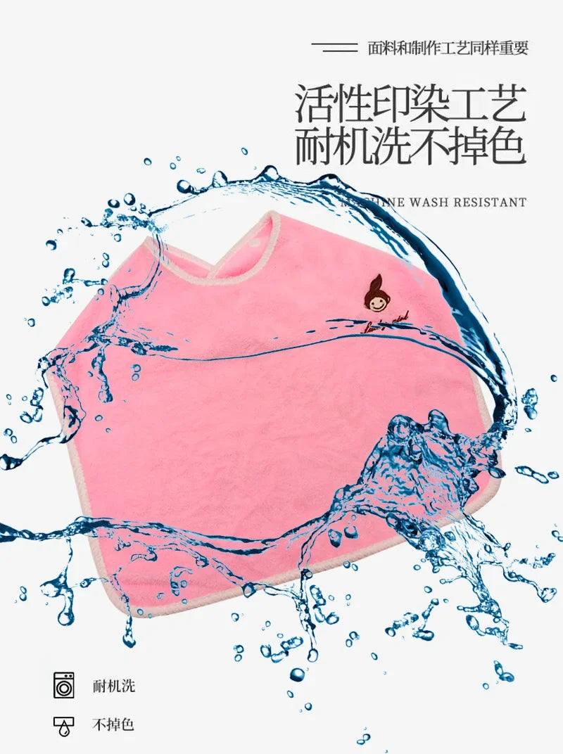 Cartoon Baby Bibs for Children Washing Face Towel Salive Towel Boys Girls Learning Brushing Teeth Towel for 3 To 8 Years Kids