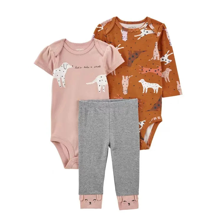 2025 Baby Mädchen Kleidung Herbst Frühling Neugeborenen Outfit Baumwoll-Body Oberteil und Hose Set Kinder Kleinkind Kleidung 6-24M