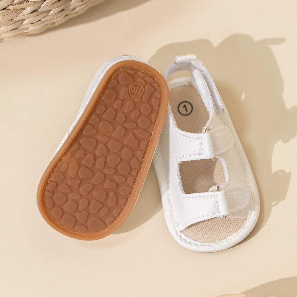 New Baby Sandals Baby Shoes Baby Boy Girl Sandals PU Soft Bottom Sole Anti-Slip Infant First Walker Crib Shoes Newborn Moccasins