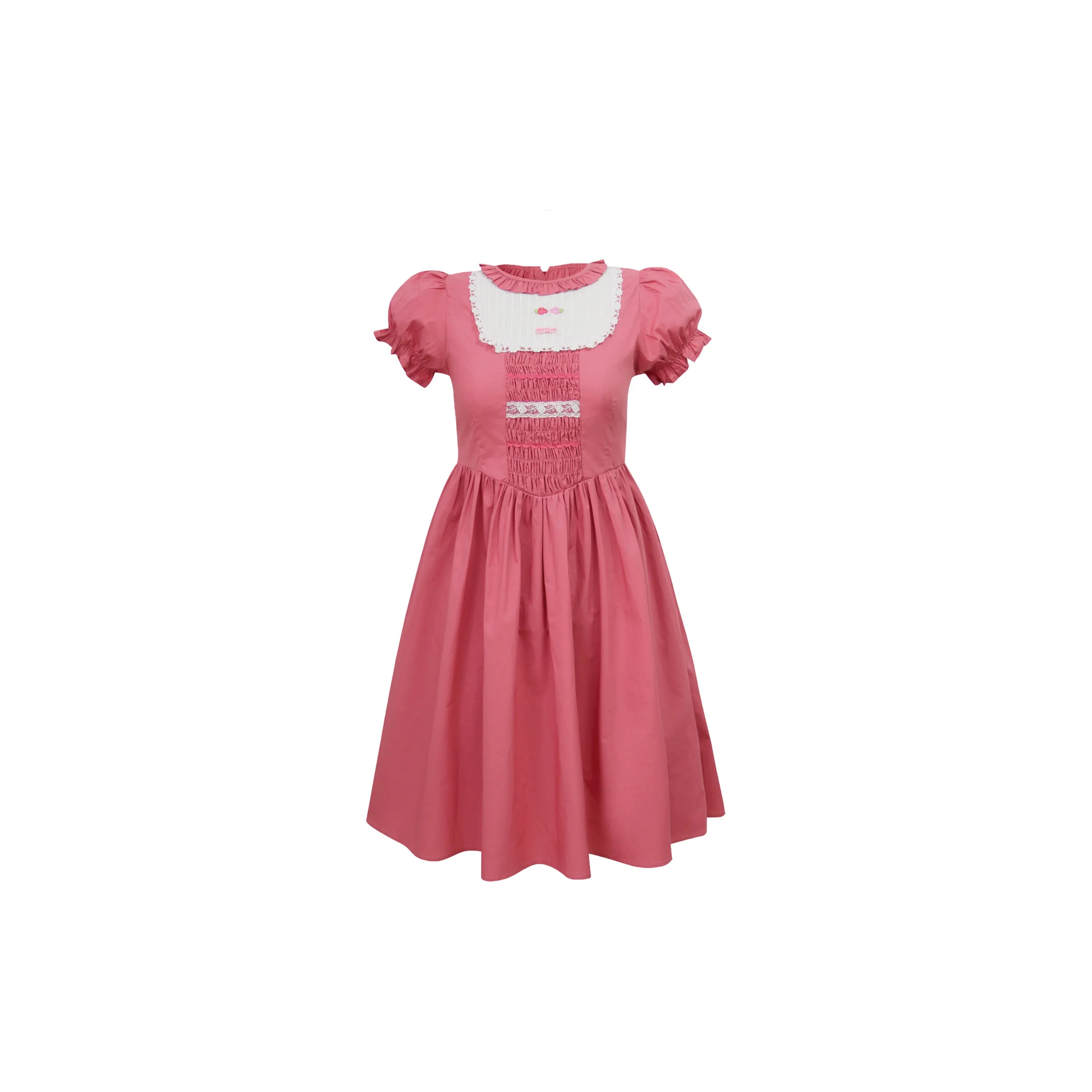 Baby One-year-old Mother and Daughter Boutique Dress Rose Red Dress Girls Summer Parent-child Mori Pastoral Dress
