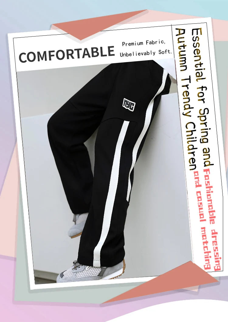 Jungen Sporthose, locker sitzende Freizeithose für Kinder, Herbsthose