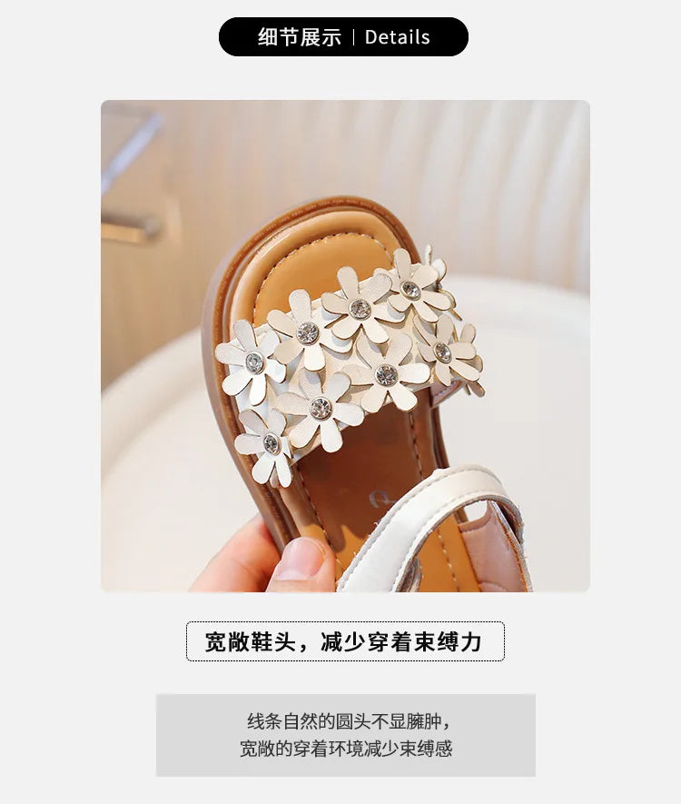 Baby Sandals Non slip Soft Bottom Children's Sandals New Girl's Flower Sandals Korean Edition Fashion Princess Style