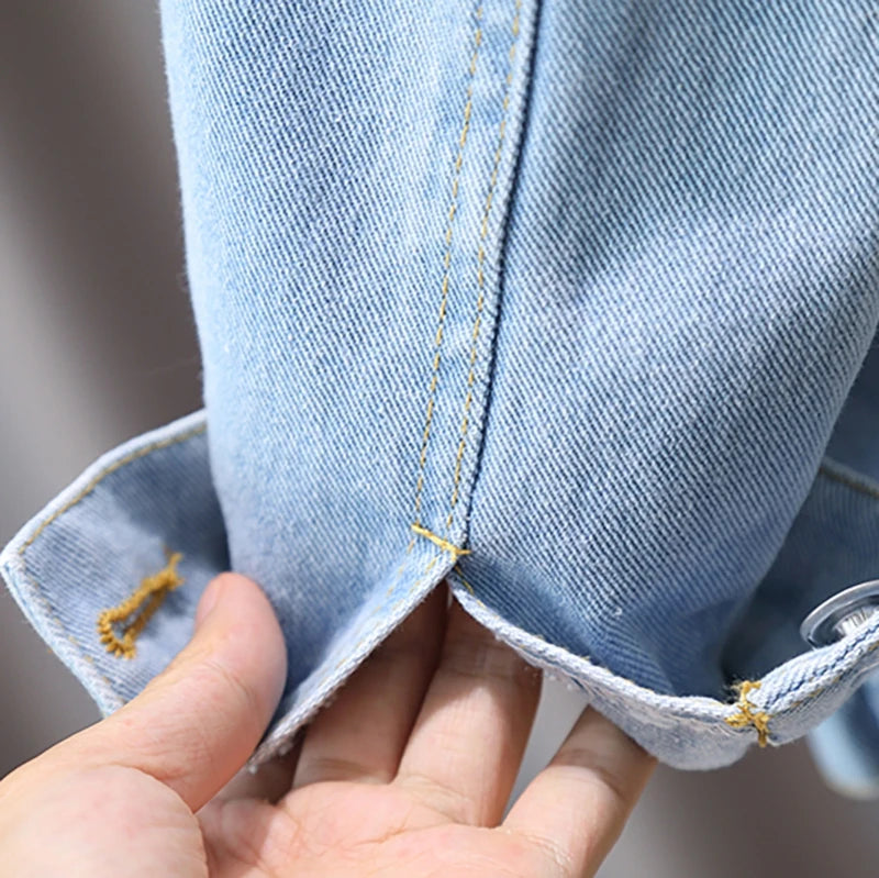 2-9 Years Babi Girls Denim Jacket New Fashion Baby Kids Jean Coats For Girls Cute Lace Bow Design Children Outerwear Clothing
