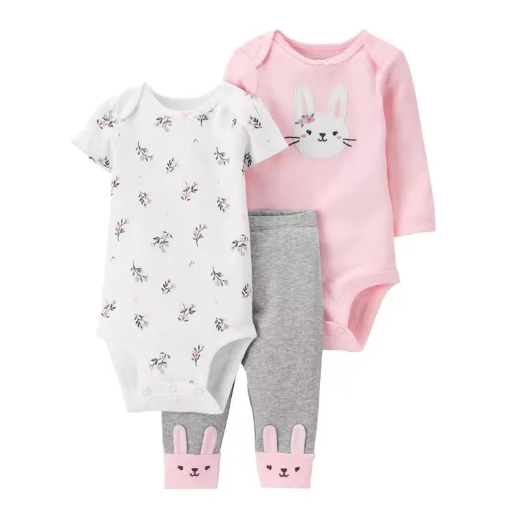 2025 Baby Mädchen Kleidung Herbst Frühling Neugeborenen Outfit Baumwoll-Body Oberteil und Hose Set Kinder Kleinkind Kleidung 6-24M
