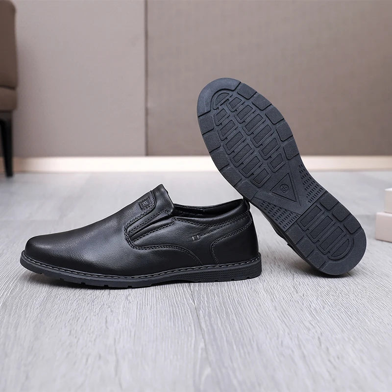 Children Campus Black Leather Shoes, Cowhide Single Shoes Spring And Autumn Style Breathable British Soft Boys Babies Children