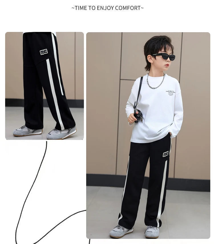 Jungen Sporthose, locker sitzende Freizeithose für Kinder, Herbsthose