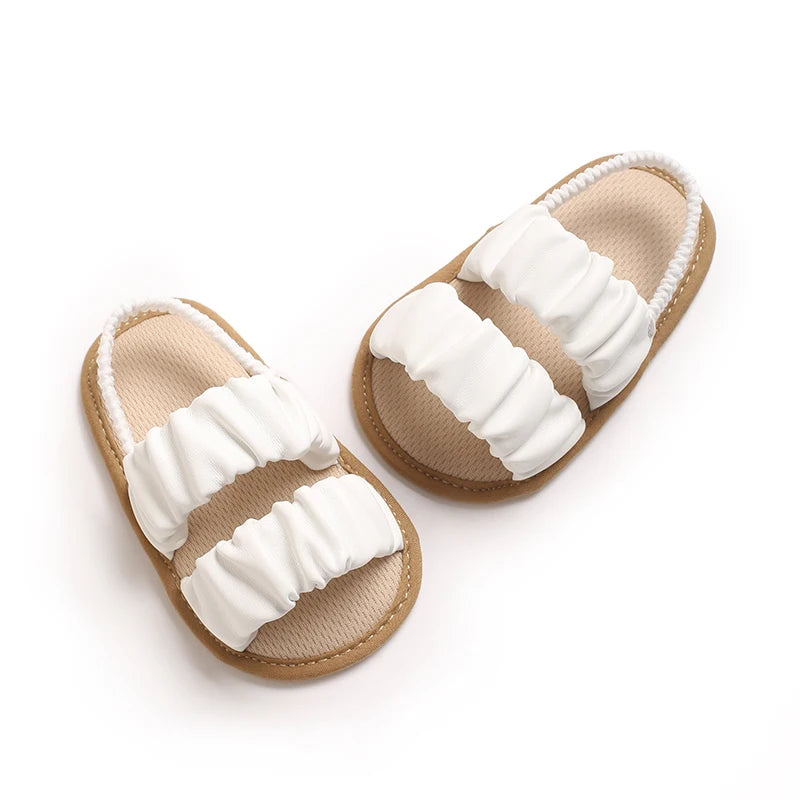 Solid Color Baby Sandals For Summer Soft Soled Non Slip Baby Walking Shoes For 0-18 Months Breathable And Anti Drop Shoes