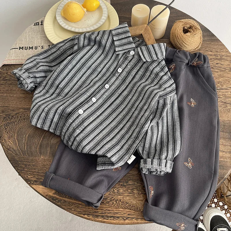 Conjuntos de Ropa para Niños Primavera Otoño 2026 Chaleco de Moda Infantil Camisas Pantalones 3 Piezas Traje de Fiesta para Bebé Niño Trajes Niños Cumpleaños Conjunto 5