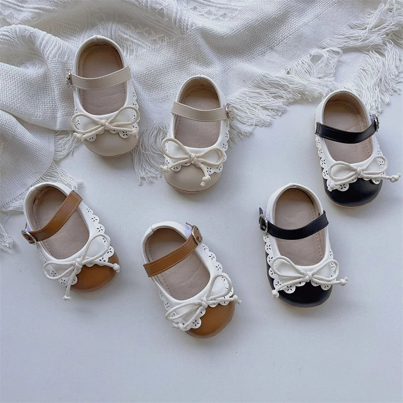 Baby Girls Walking Shoes Spring Autumn Newborn Shoes Infant Comfortable Soft Soled Toddler Kids Lace Bow Princess Shoes