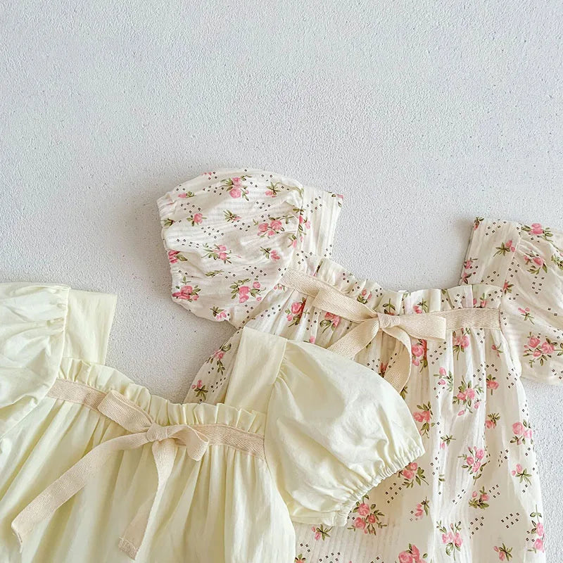 Baby Kleidung Sommer Neugeborenen Kleidung Blumen Strampler TGie Jumpsuits Kurzarm Sonnenschutzanzüge 0-2 Jahre Baby Strampler