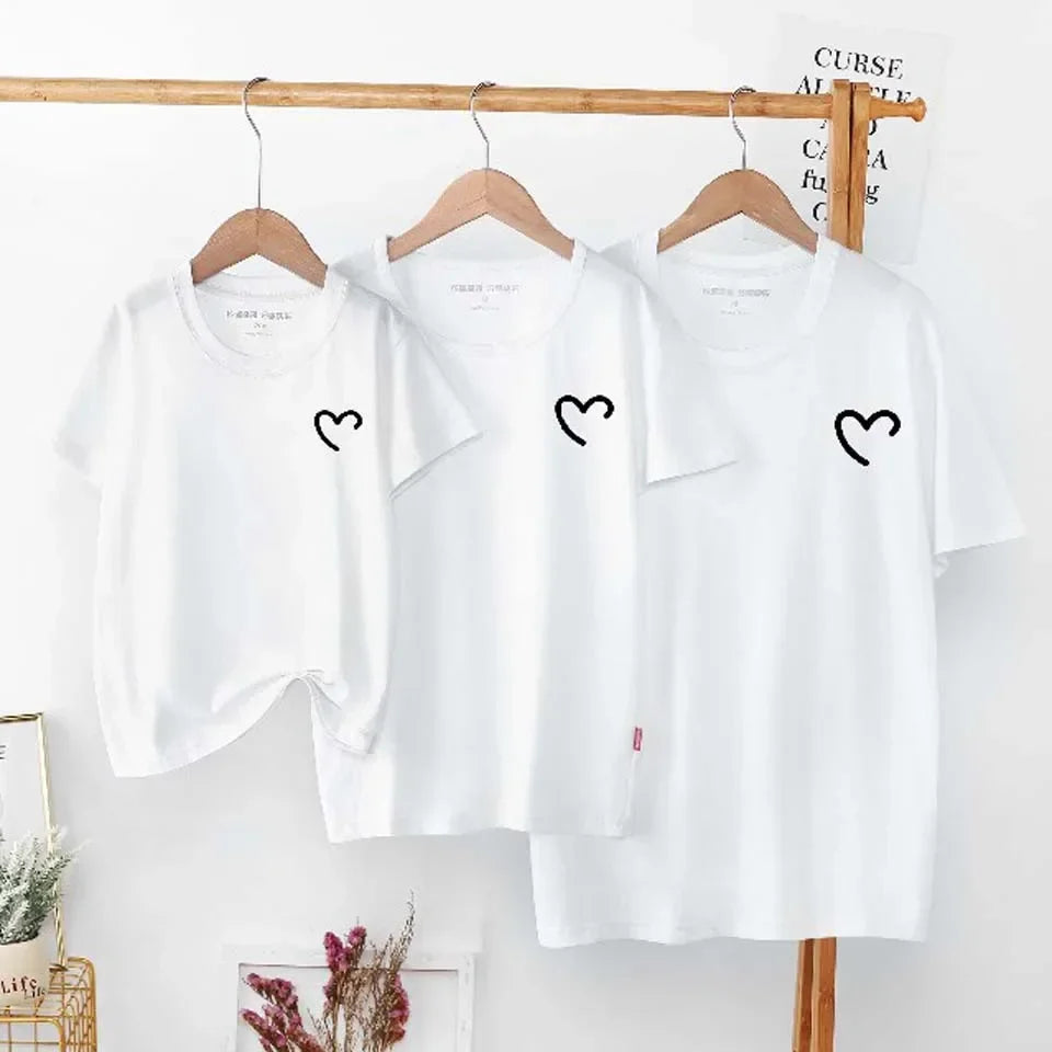 Summer 2025 Cotton Baby Mom Dad T Shirts Tops Fashion Family Matching Outfits Daddy Mommy And Daughter Son Matching Clothes