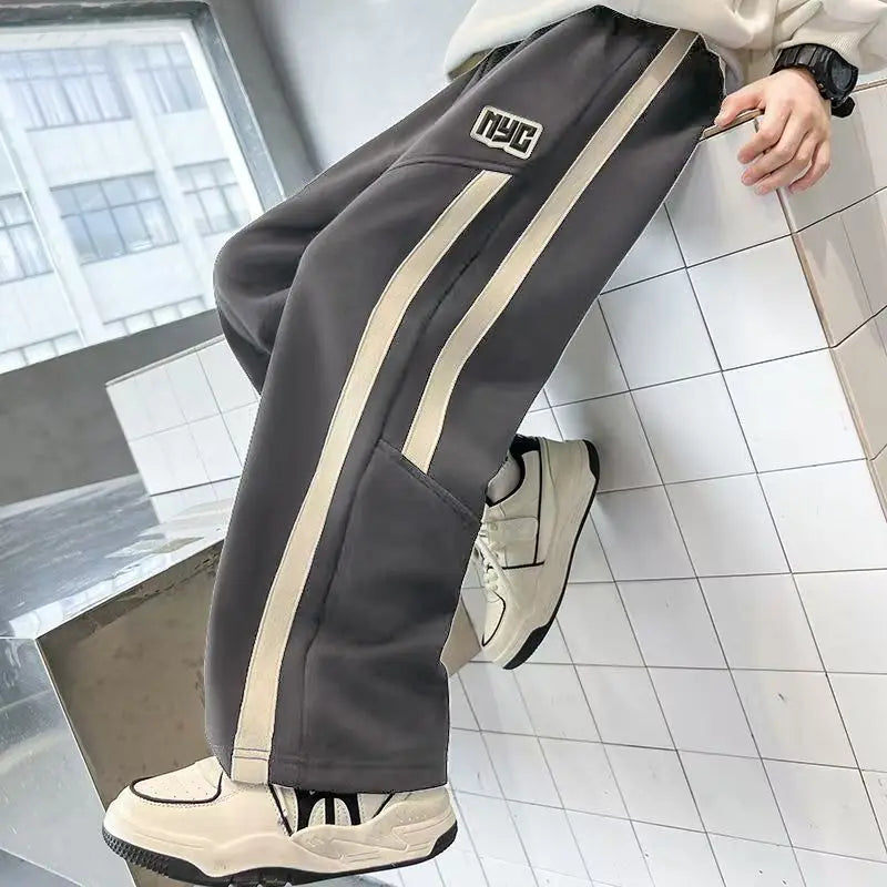 Boys Sports Pants Loose Casual Sweatpants for Kids Autumn Trousers