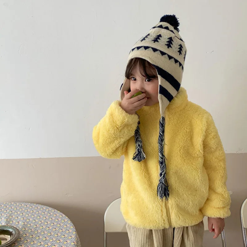Pink Girls Jacken Herbstmantel Winter Thermofleecejacke für Kinder 1 2 3 4 5 Jahre Kinder Mäntel Warme koreanische Oberbekleidung