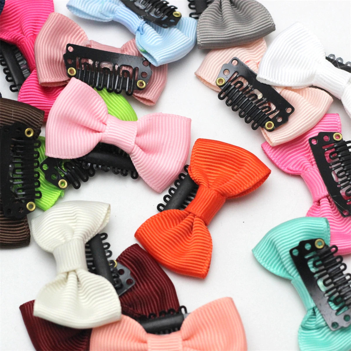 12 Stück/Packung Mädchen kleine Haarspange Baby Schleifen Haarnadeln Säugling Kinder Feine hauchdünne Babyhaar-Mini-Klammer Neugeborenen-Haarschleife