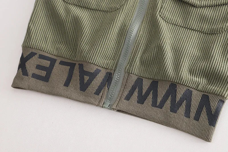 Childrens Clothing 2024 New Baby Spring Clothes for Kids Boys and Girls Letter Standing Collar Corduroy Jackets Pants Outfit Set