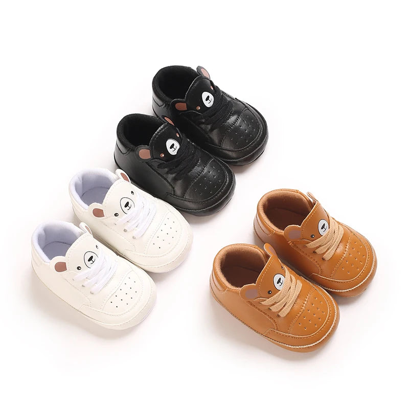 Süße Cartoon-Babyschuhe für Frühling und Herbst 0-18M Neugeborene Jungen und Mädchen rutschfeste Lauflernschuhe weiche Sohlen Sportschuhe