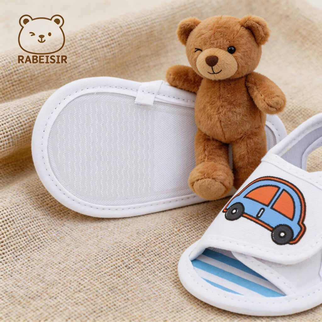 Baby toddler sandals, car soft-soled step shoes, breathable and non-slip, suitable for daily & vacation wear, spring and summer