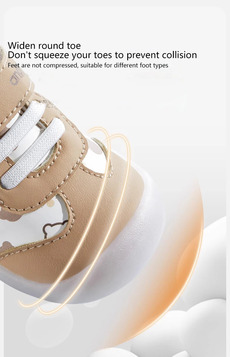 Baby Boys Girls Stars Leather Toddler Shoes Waterproof Rubber Soles Non-slip Indoor Outdoor Casual Sneakers
