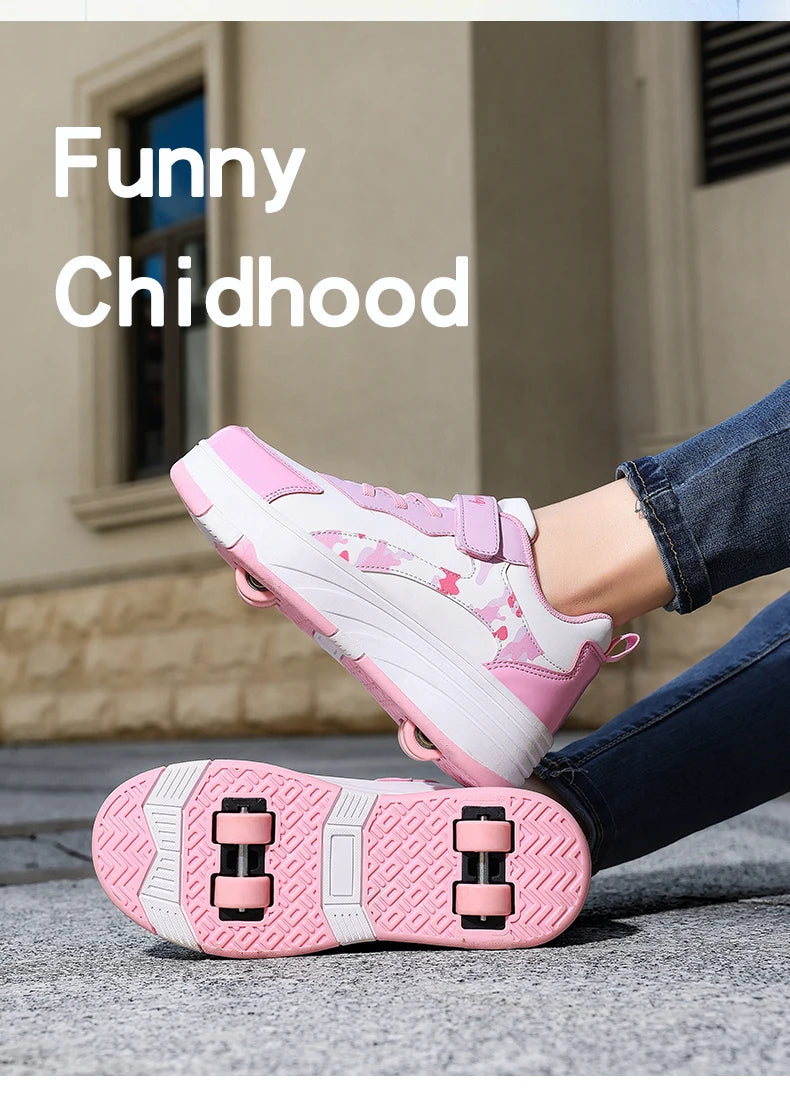 Rollschuh Schuhe Kinder Sneaker mit Rollen Kinder Rollschuhe Mode Outdoor Sportschuhe Mädchen Jungen Geschenke für Kinder