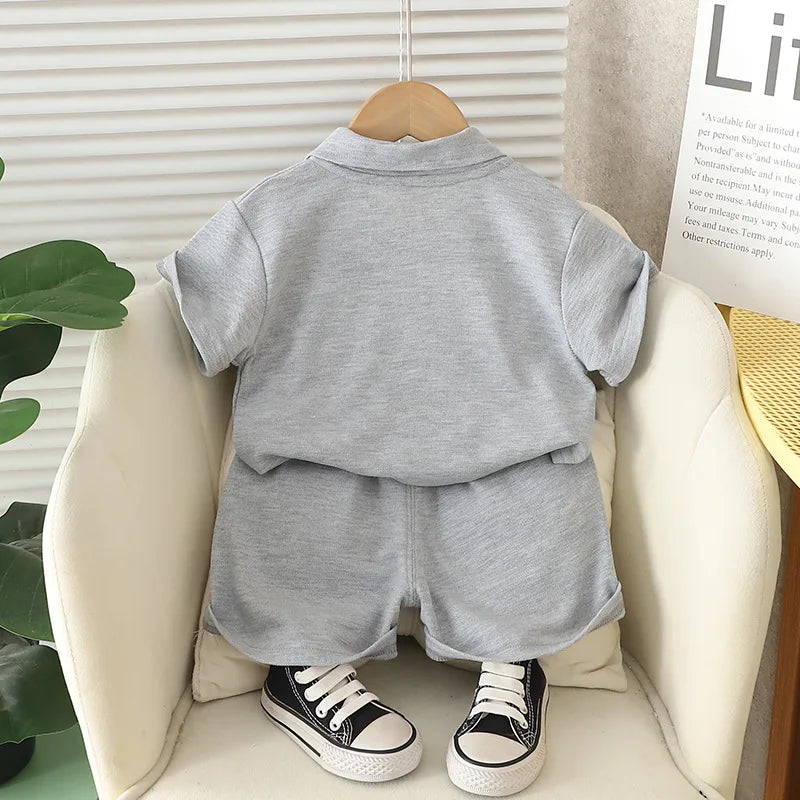 Ropa de verano para bebés, niños, camisetas y pantalones cortos, 2 unidades/juego, ropa informal para niños, chándales para niños pequeños.