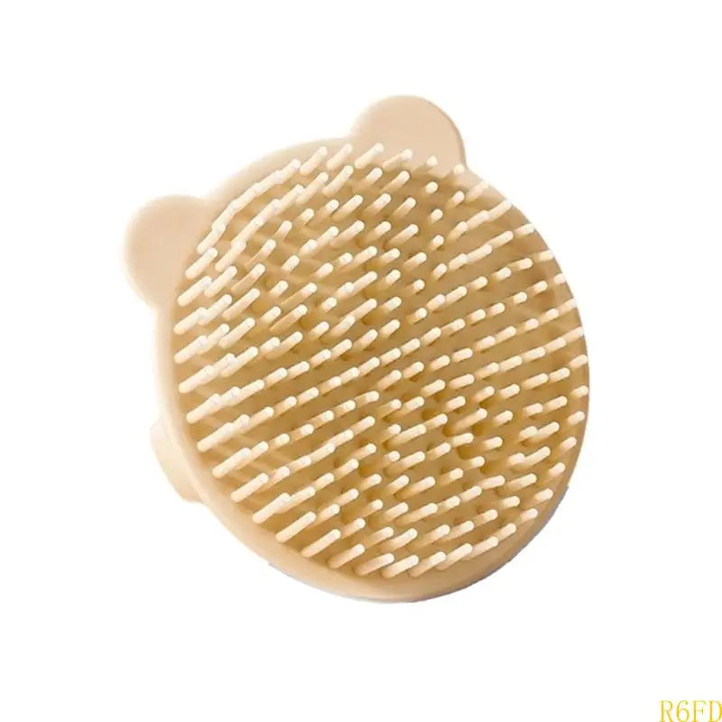 Soft Silicone Baby Hair Brush with Gentle Bristles for Infant Scalp Massage and Bath Time Comfort Lovely Bear Design