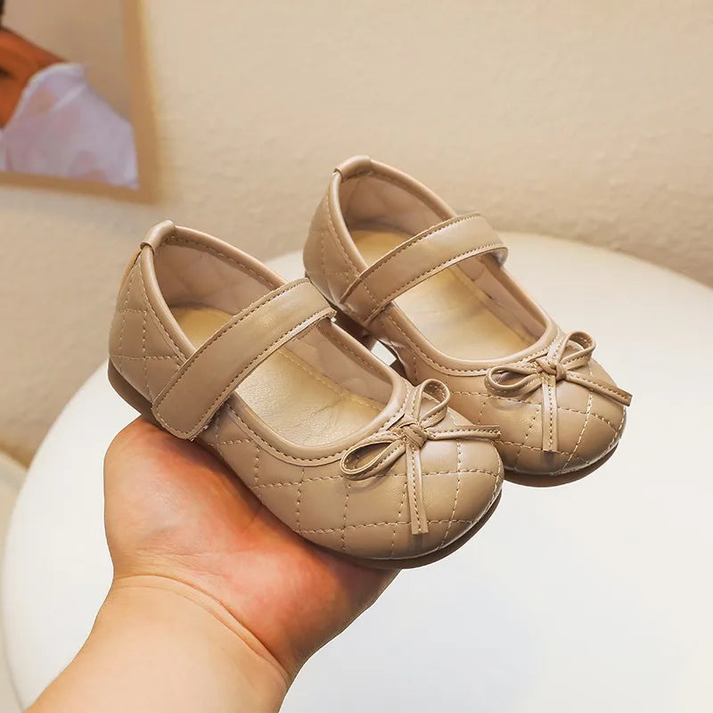 Baby Girls Leather Shoes for Boys Girls Fashion Princess Classic Toddlers Medium Kids Flats with Bow-knot Size 21-30 Sweet Chic