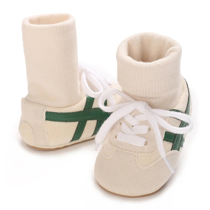 Zapatos de bebé de primavera y otoño para niños y niñas de 0 a 1 año, zapatos y calcetines que no se caen, suela suave antideslizante, zapatillas de 6 a 12 meses