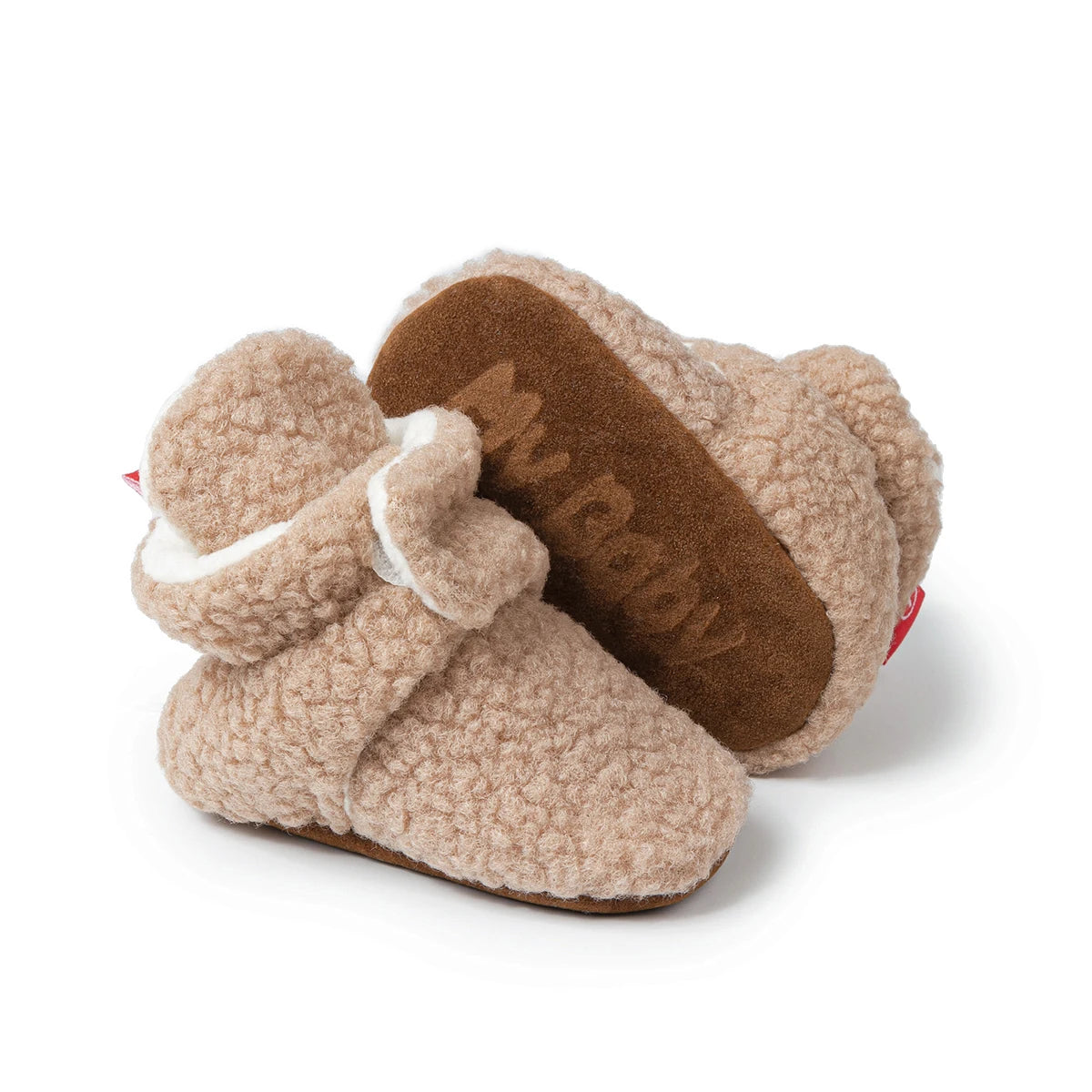 Meckior Botines de forro polar para bebé, zapatillas para bebé, niña y niño, antideslizantes, suela blanda, calcetines para bebé, primeros andadores de recién nacido, zapatos cálidos para cuna