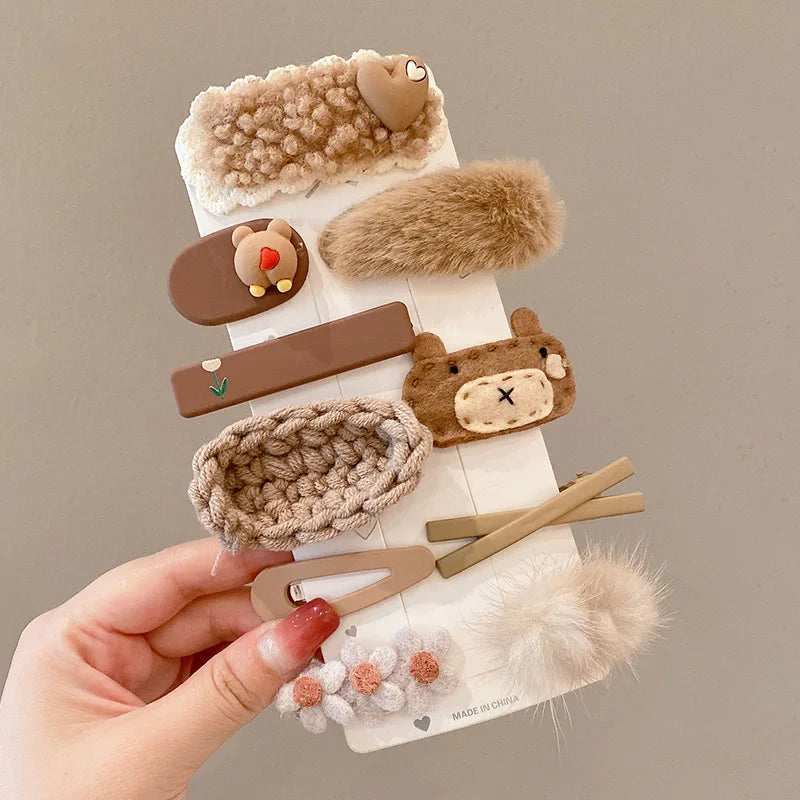 10-14PCS Bows Baby Hair Clips Hair Accessories For Girls Cartoon Animal Flower Hairpin Headdress Kids Hair Pins Birthday Gifts