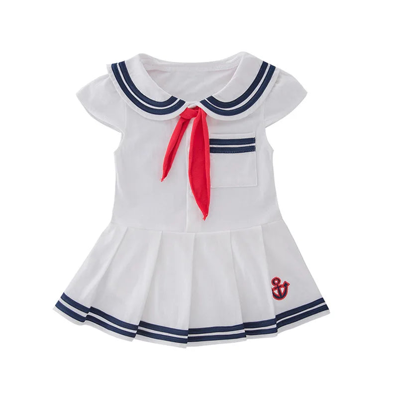 New Arrival 0-4 year Baby Clothing Navy Style Baby Girl Jumpsuits Skirt/Lovely Newborn Girl Climbing Clothes Bodysuit with 3176
