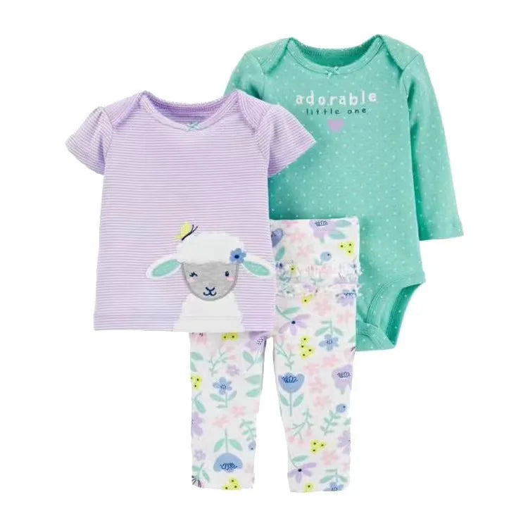 2025 Baby Mädchen Kleidung Herbst Frühling Neugeborenen Outfit Baumwoll-Body Oberteil und Hose Set Kinder Kleinkind Kleidung 6-24M