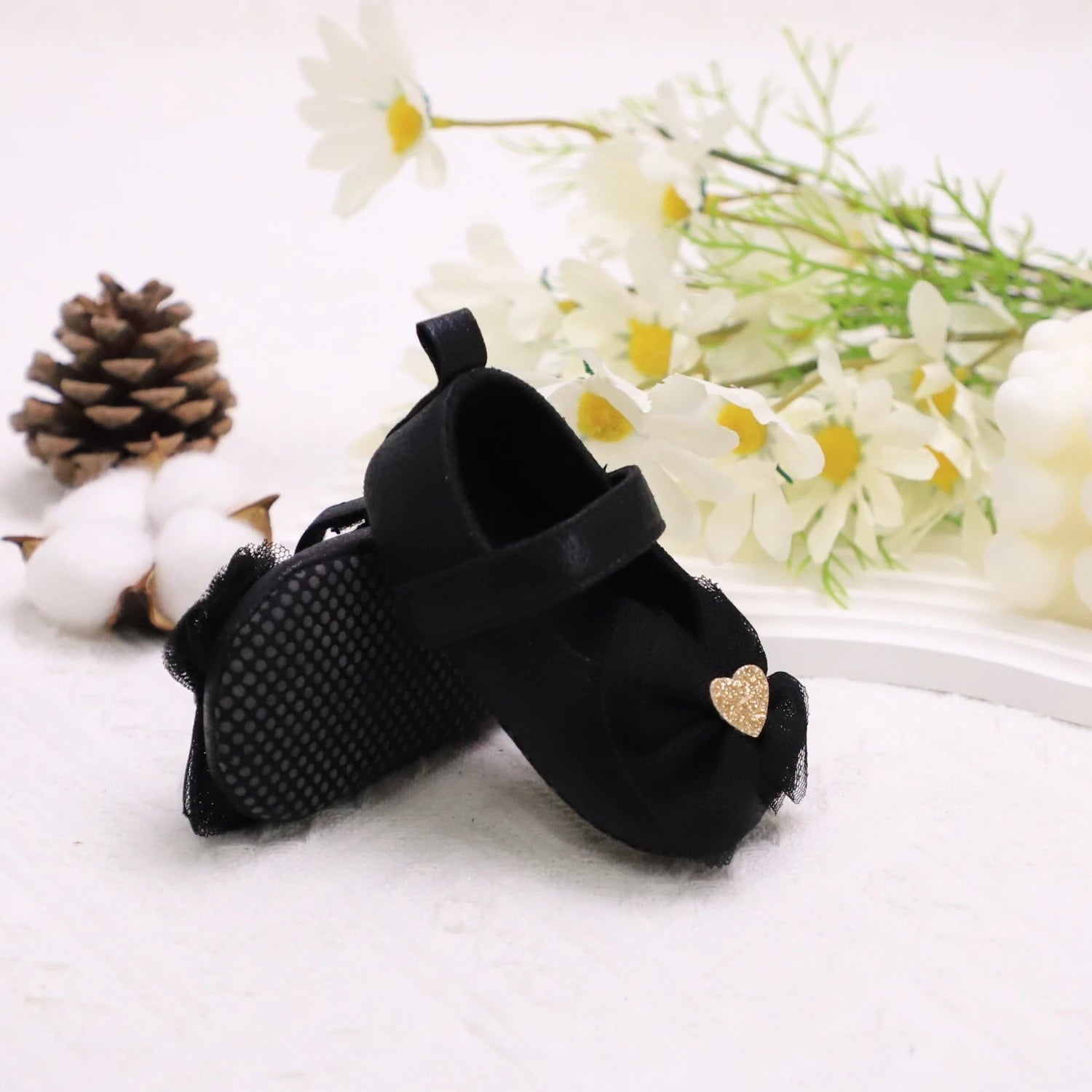 Baby Steps Schuhe Babys erste Lauflernschuhe Babyschuhe Atmungsaktiv Rutschfest Mädchen Modeschuhe Prinzessinnen Spitzenstil