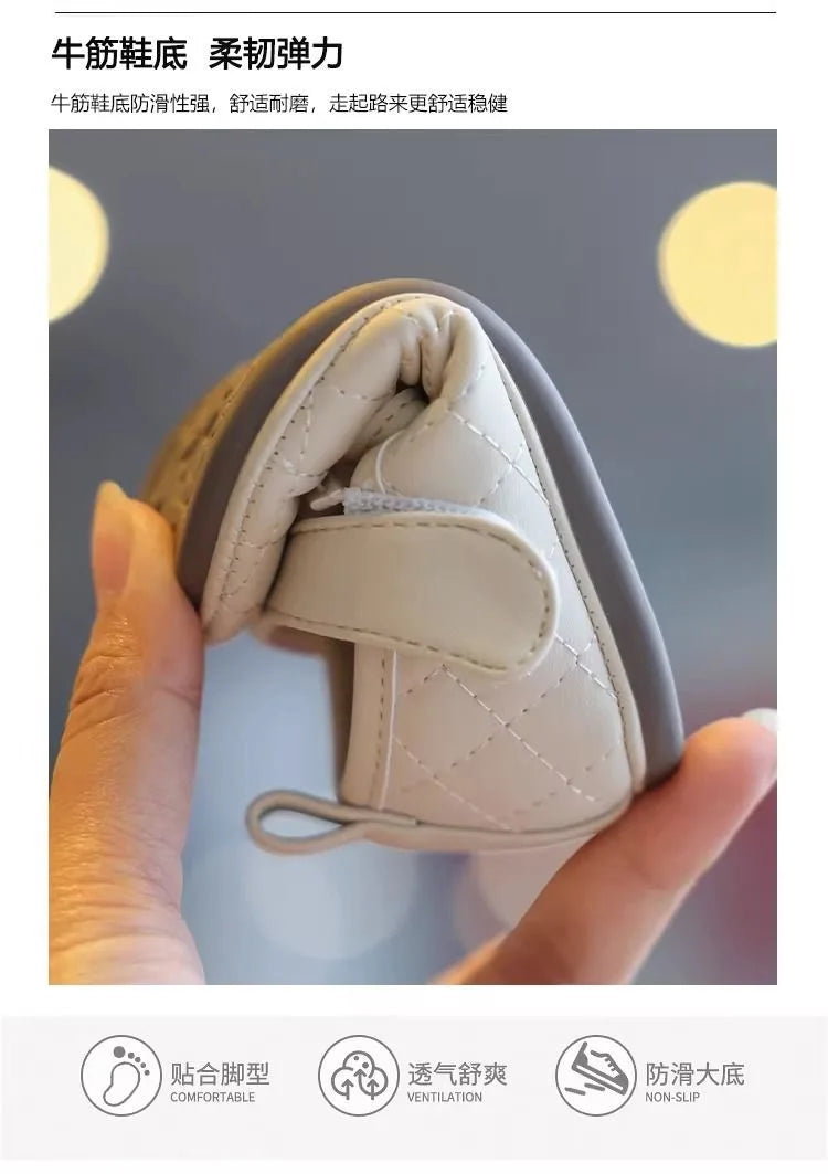 New Summer Toddler Single Shoes Baby Outdoor Learning Shoes Fashionable Girl Baby Bow Dress Shoes Children Non-Slip Casual Shoes
