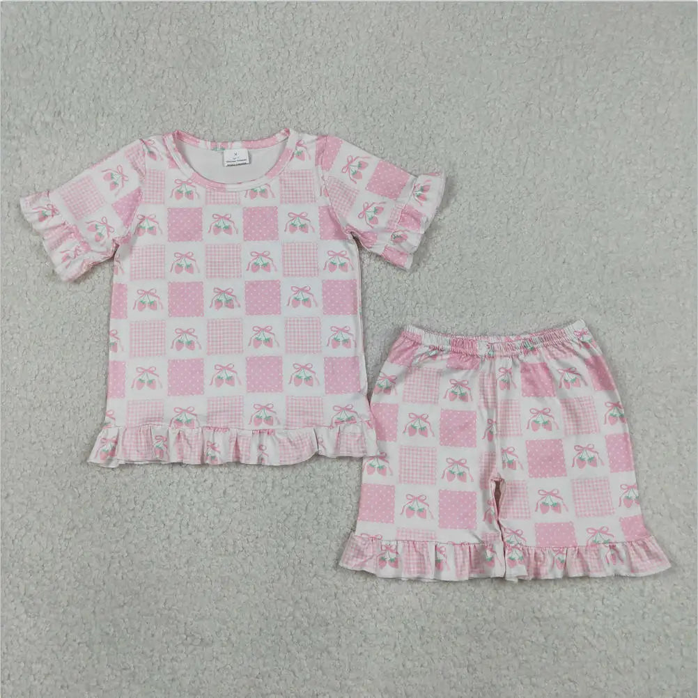 Summer clothing Baby Girls outfits Toddlers Girls wholesale boutique Embroidery Fishes Baby Girls Tunic Shorts Clothes