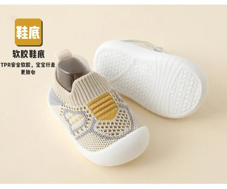 Baby Schuhe Anti-Rutsch Atmungsaktive Krabbelschuhe mit Gummisohle für Kinder Mädchen Jungen Mesh Schuhe Weiche Sohle Hausschuhe