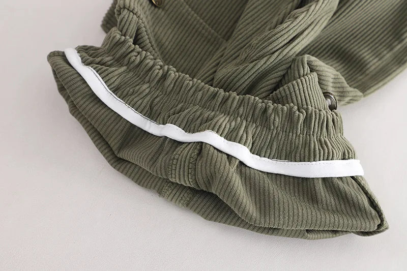 Childrens Clothing 2024 New Baby Spring Clothes for Kids Boys and Girls Letter Standing Collar Corduroy Jackets Pants Outfit Set