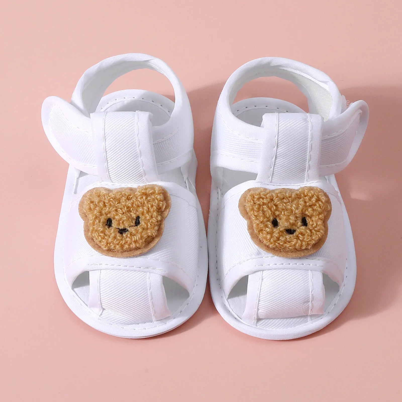 Summer New Toddler Sandals Cute Cartoon Bear Newborn Prewalker Cotton Sandal Soft Baby Girl Non-slip Sole Infant First Walkers