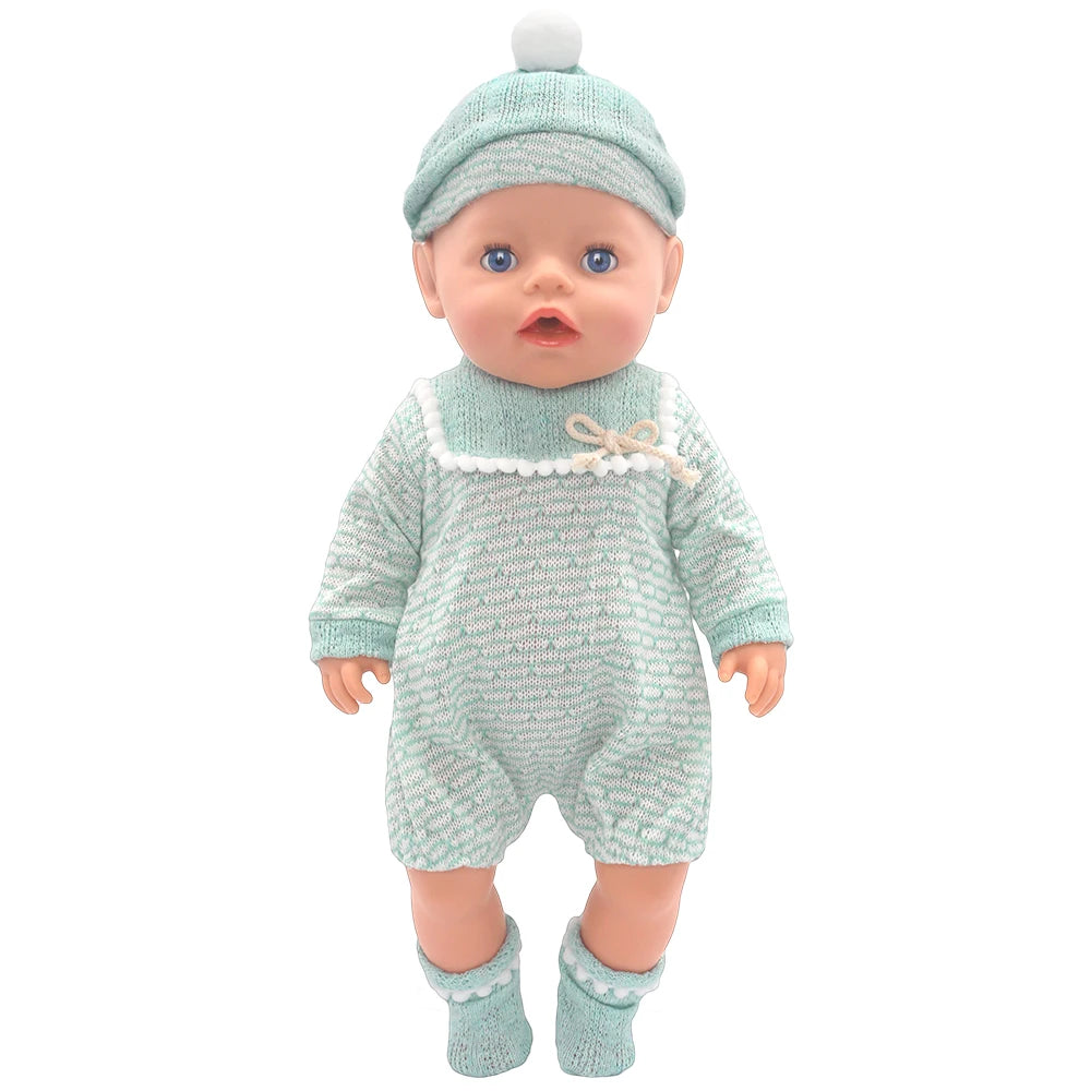 Baby Born Doll Outfits For 13-18 Inch Newborn Doll Cute Jumpers Rompers Suit+Shoes Doll Accessories Festival Birthday Gift