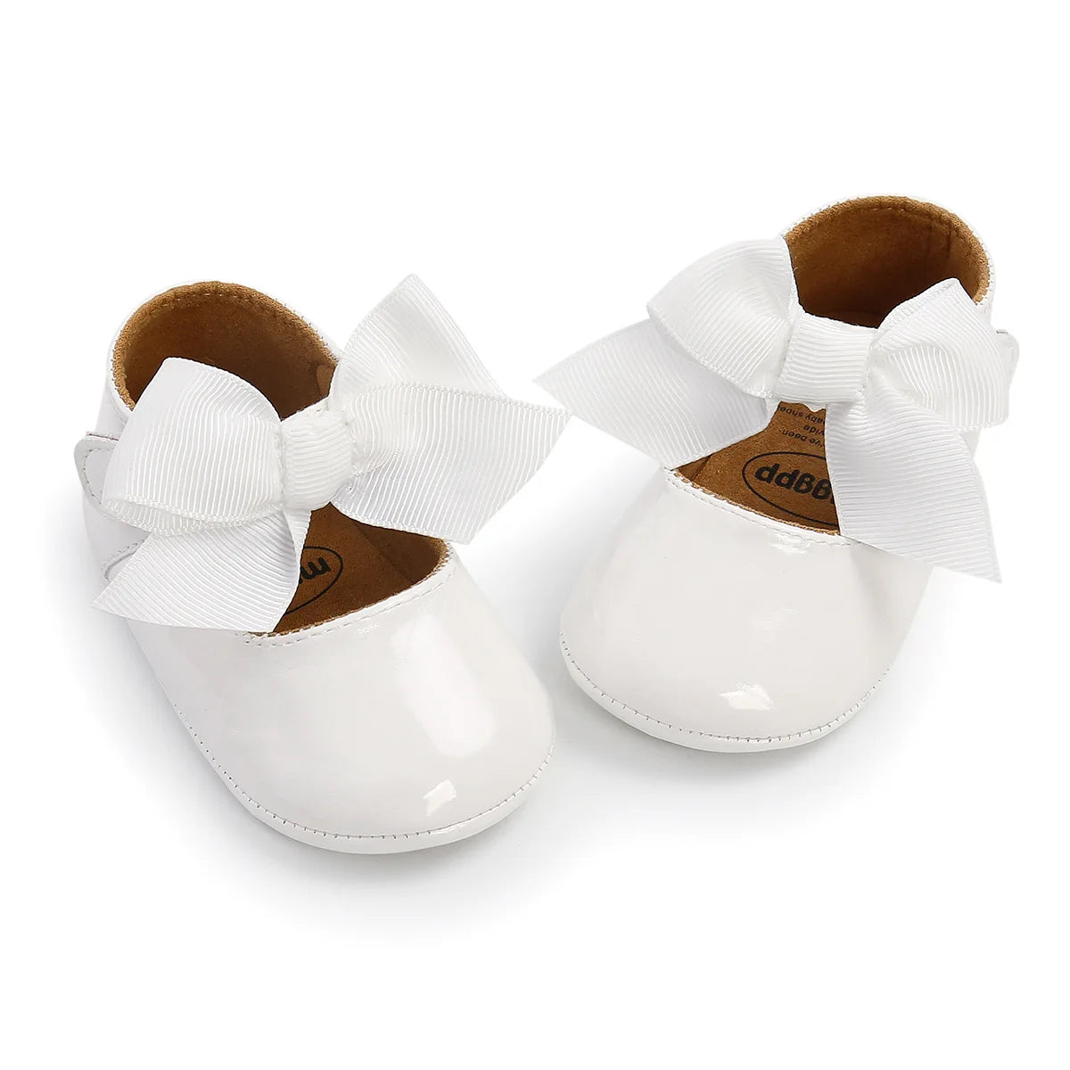 Bailarinas con nudo de lazo para bebé, suela de goma antideslizante, zapatos de PU para primeros pasos, zapatos de vestir para cuna de bebé