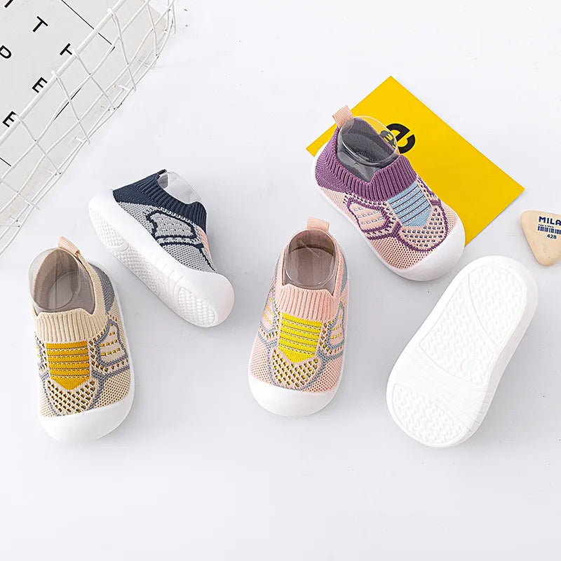 Baby Schuhe Anti-Rutsch Atmungsaktive Krabbelschuhe mit Gummisohle für Kinder Jungen Mesh-Schuhe Weiche Sohle Baby Mädchen