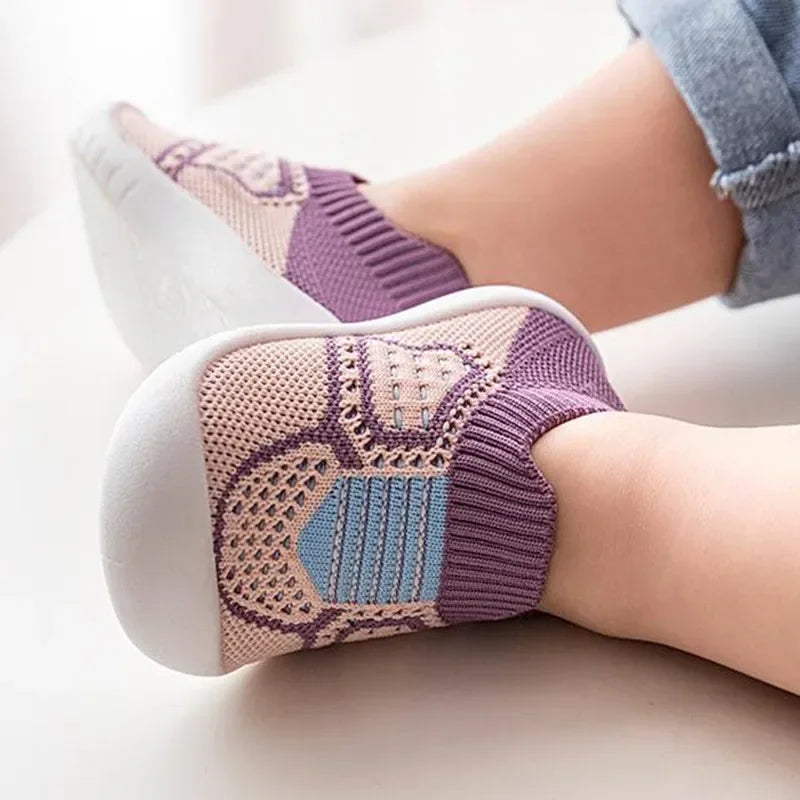 Baby Schuhe Anti-Rutsch Atmungsaktive Krabbelschuhe mit Gummisohle für Kinder Mädchen Jungen Mesh Schuhe Weiche Sohle Hausschuhe
