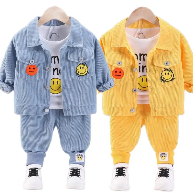 Conjunto de ropa para bebés y niñas pequeñas, primavera, otoño, pana, dibujos animados, conjuntos de ropa para niños, chaquetas con capucha y pantalones, traje para niños de 0 a 5 años