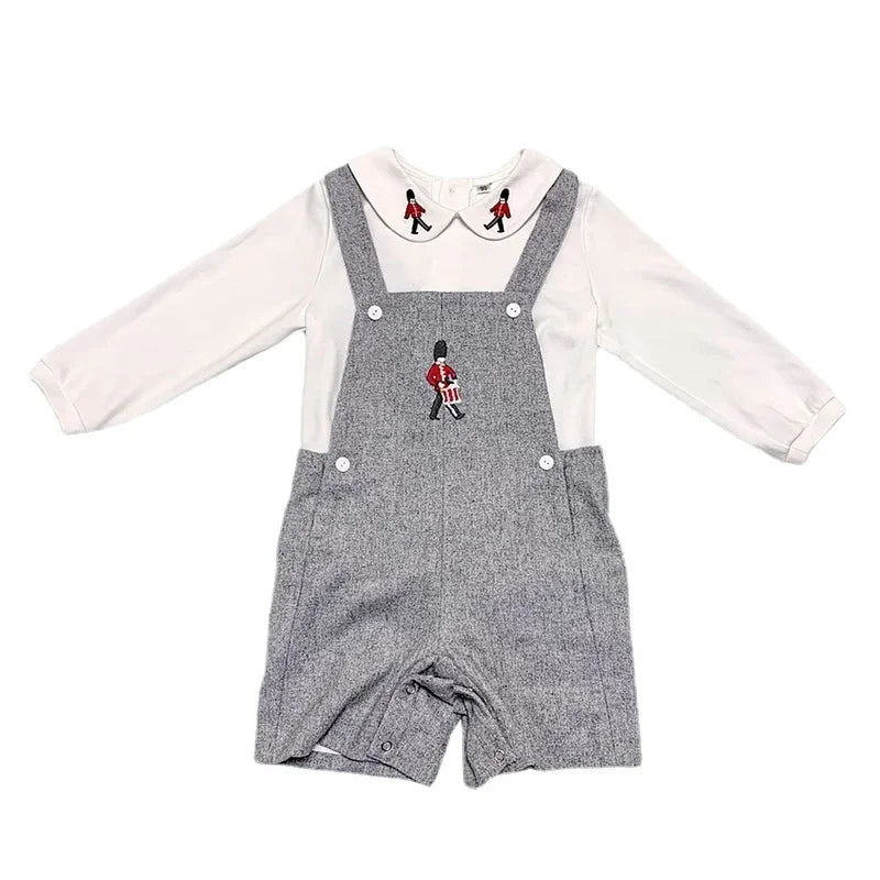 Winter New Baby Eid Clothes Baby Knitwear Newborn Embroidered Strappy Pants Set Boutique Kids Clothing birthday Spanish Boys